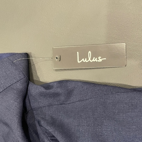 NWT Lulus Navy Blue Pleated Romper - Picture 4 of 14